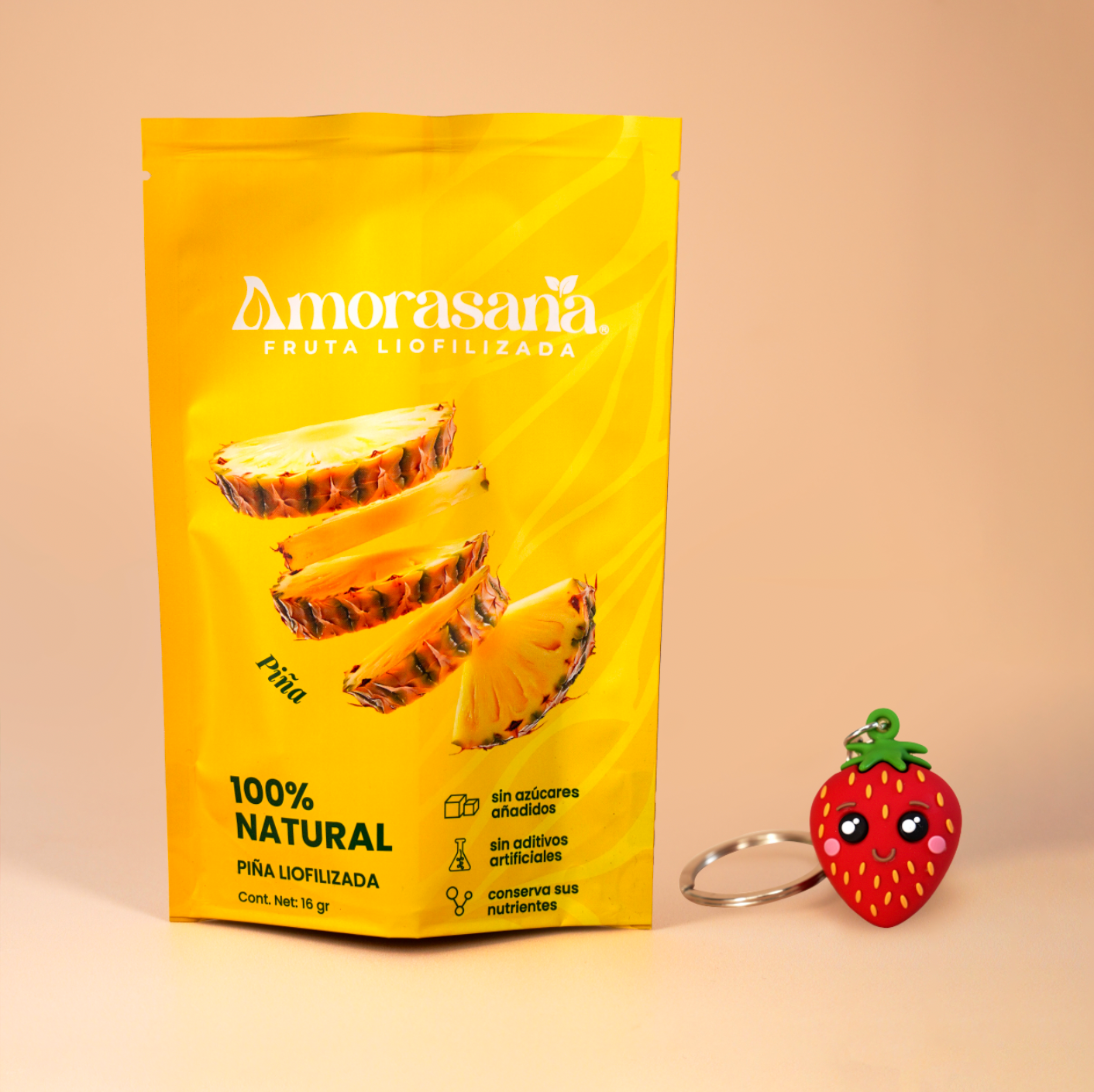 Bolsa de fruta en trozos + llavero