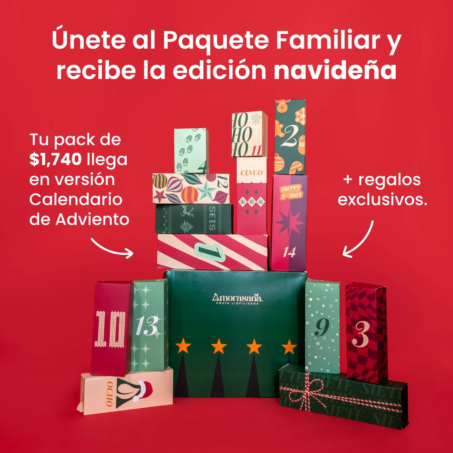 Paquete Familiar Amorasana — Edición Especial Calendario de Adviento