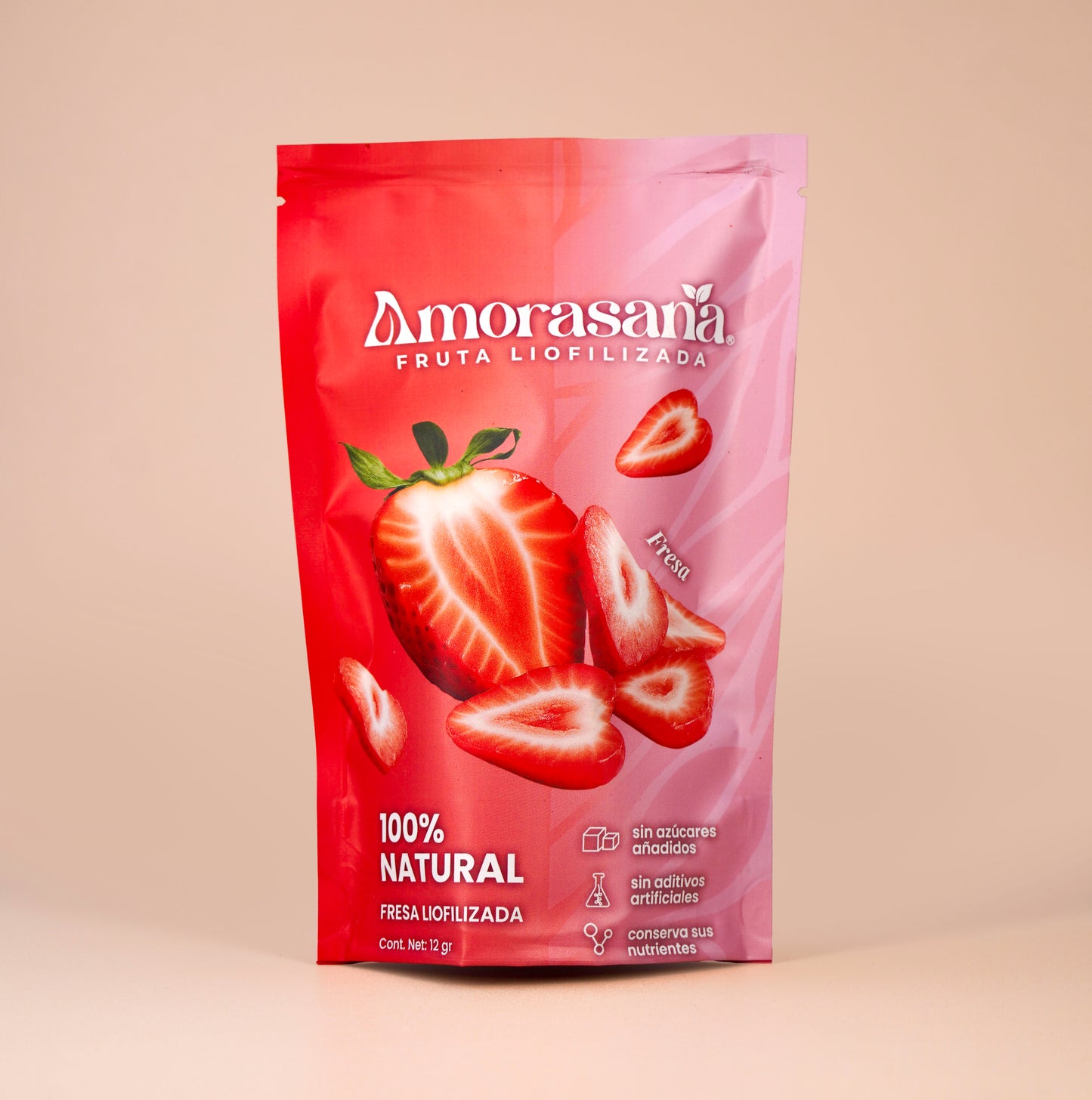 Bolsas snack fruta liofilizada sabor fresa